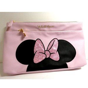 Disney Minnie Mouse Cosmetic Bag Large Pink Pouch Travel Case Makeup Student NWT